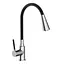 Змішувач для кухні Frap F4044 з гнучким виливом 2 режими чорний/хром Чорний матовий - мініатюра 1