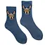 Носки женские "Французский Бульдог" из индийского хлопка синий джинс 213050 - миниатюра 1