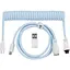 Кабель Keychron USB-A/USB-C > USB-C зарядка/синхронизация, 1.36м, Type-C, Coiled Aviator, синий - миниатюра 1
