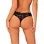 Кружевные стринги Obsessive Donna Dream crotchless Thong M/L Black, открытый доступ - миниатюра 2