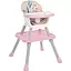 Стульчик для кормления Bambi 3 в 1 M 5672-8 с сидением из экокожи, розовый - миниатюра 1