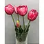 Тюльпани латексні Hvoya Real Touch махрові букет 5 квіток яскраво-рожеві - мініатюра 2