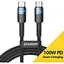 Кабель Essager USB Type-C to Type-C PD 100W 20V 5A Fast Charging 1м Black (ES-X18) (EXCTT1-XC01) - миниатюра 1