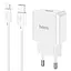 Комплект адаптер і кабель Hoco C106A Lightning Cable Leisure single port charger білий - мініатюра 2