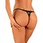Прозорі стрінги з доступом Obsessive Celia Noir crotchless Thong M/L - мініатюра 2