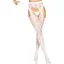 Ажурные колготки с сердечками Leg Avenue Heart White, One Size, имитация чулок - миниатюра 5