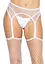 Чулки-сетка Leg Avenue Net stockings with garter belt One size White пояс подвязки - миниатюра 5