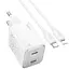 МЗП Hoco N42 Elogiado PD45W (2USB-C) + кабель Type-C to Lightning White - мініатюра 2