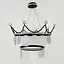 Підвісна чорна люстра у вигляді корони Ø 68 см | Арт. NO2-680 BK | Line F - мініатюра 6