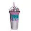 Пластикова склянка з трубочкою та кришкою 400 мл багаторазова пластикова склянка Морська хвиля Yiwu HP-18-1TUP - мініатюра 2