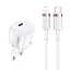 Адаптер сетевой USAMS T36 с Type-C to Lightning XFK Super Cube Series CC124 набор белый - миниатюра 1