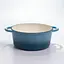 Каструля чавунна 2.5 л емальована з кришкою посуд для тушкування запікання кухонна Синій Premium Cookware HP-1-14-BLUE - мініатюра 3