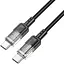 Кабель Hoco U129 Spirit 60W прозрачный зарядный кабель Type-C to Type-C Черный - миниатюра 1