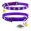 Ошейник Waudog Glamour с резинкой клеевыми стразами "Цветок" для кошек (ширина 9мм длина 22-30см) фиолетовый - миниатюра 1