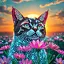 Алмазная мозаика Кот в поле ZAV1818-8, 18х18 см - миниатюра 1