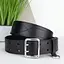 Ремень мужской кожаный широкий черный JK-5080 (120 см) - миниатюра 1