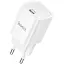Сетевое зарядное устройство Hoco C148A Charm single port PD30W charger(EU) Белый - миниатюра 1