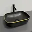 Умивальник VBI Ravenna black matt gold edge накладний VBI-011228, Золотий - мініатюра 5