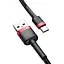 Кабель Baseus Cafule USB для Type-C 3A 1m red black (CATKLF-B91) - мініатюра 3