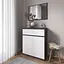Комод тумба Vays R-23 Антрацит-Белый фасад, с ящиком и отделением с полками, без ручек, ЛДСП, 80×40×98 см - для спальни, прихожей - миниатюра 1