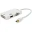 Конвертер mini Display Port (папа) на HDMI/VGA/DVI(мама) 30cm, White, 4K/2K, Пакет - миниатюра 1