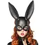 Маска кролика Leg Avenue Masquerade Rabbit Mask Black, длинные ушки, на резинке - миниатюра 1