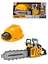 Дитячий ігровий набір бензопила з каскою та ліхтарем на батарейках з ефектами у коробці Power Tools Жовтий - мініатюра 7