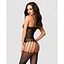Бодистокинг Obsessive Bodystocking F235 S/M/L, тонкие подвязки, нежный декор, сеточка - миниатюра 2