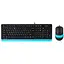 Комплект (клавиатура + мышь) A4Tech F1010 Black/Blue USB - миниатюра 1