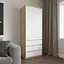 Шафа для одягу Vays R-16, 3 шухляди, полиці, без ручок, ЛДСП, 80×50×211 см – для спальні, вітальні, передпокою - мініатюра 5