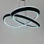 Підвісна кільцева люстра в переплетеному чорному корпусі 70х20 см | Line F | Арт. MJ319-800 BK - мініатюра 4