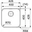 Кухонна мийка Franke Smart, нерж.сталь, квадрат, без крил, 399х399мм, чаша - 1, монтаж під стільницю, SRX 110-40, нерж полірів. - мініатюра 2