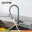 Смеситель для кухни на две воды Gappo G4398-30 с гибким изливом серый/хром - миниатюра 3