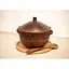 Супнник 4 л керамічний (глиняний) різьблений коричневий - мініатюра 1