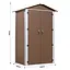 Хозблок-сарай металлический DS-01 с двускатной крышей 185х120х90 см Коричневый - миниатюра 6