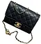 Сумка жіноча шкіряна стьобана (Чорний) - мініатюра 1