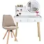 Туалетний столик Jumi Scandi LED + крісло Saida бежевий (шкіряні ручки) - мініатюра 1
