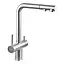Змішувач для кухні на дві води з висувним виливом Zerix LUX-024 ZX5555 Нержавіюча сталь - мініатюра 1