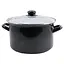 Каструля емальована з кришкою 2 л Ø 18.5 см чорна, Interos Чорний 87596 - мініатюра 1