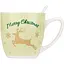 Новорічна чашка Elisey 9150-002 Merry Christmas керамічна з ложкою 175 мл Зелена - мініатюра 1