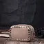 Женская кожаная сумка декорированная металлическими кнопками. Vintage 22335 бежевая. - миниатюра 6