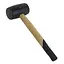 Киянка гумова Sigma 450 г дерев'яна рукоятка, чорна (4317721) - мініатюра 1