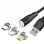 Магнітний кабель Magnetic XS-025 3 в 1 (Lightning/MicroUSB/Type-C) - мініатюра 1