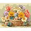 Картина за номерами "Великодній кошик з квітами" ©art_selena_ua Ideyka KHO5186, 40х50 см - мініатюра 1