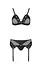 Комплект білизни Passion NESSY Set XXL/XXXL black бюстгальтер пояс для панчіх стрінги - мініатюра 3