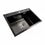 Кухонна мийка Platinum Handmade 65x45 (650x450x230 мм) PVD чорна HSB, Чорний - мініатюра 3