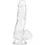 Прозорий фалоімітатор Addiction - Clear Dildo with Balls 7″, віброкуля в подарунок - мініатюра 1