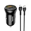 Адаптер автомобильный HOCO Type-C to Lightning Cable Smooth Road Car Charger NZ5 30W Black - миниатюра 1