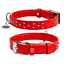 Ошейник для собак кожаный Waudog Glamour с QR-паспортом с клеевыми стразами Ш 25 мм Д 38-49 см красный - миниатюра 1