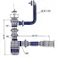 Сифон для мийки Bakimay PL1033 з переливом і гофротрубою 1 1/2" 40x40/50 мм 30412 - мініатюра 2
